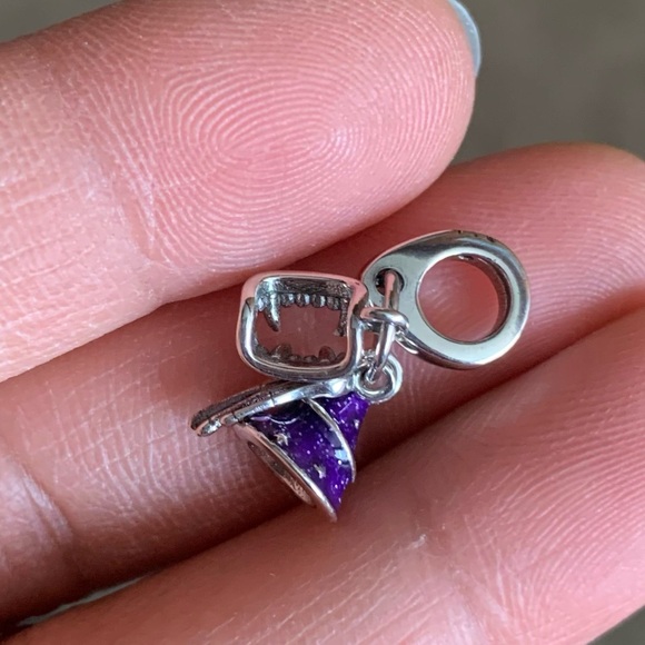 NWOT Halloween Vampire Witch Hat Skeleton Skull Dangle Charm Sterling Silver 925 - Picture 8 of 10